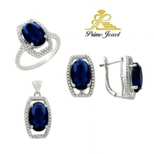 Gümüş zirkon taşlı set